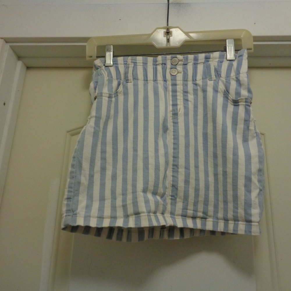 EMO Y2K JUSTICE SThoEAMPUNK DENIM STRIPES MINI SKORT X S
